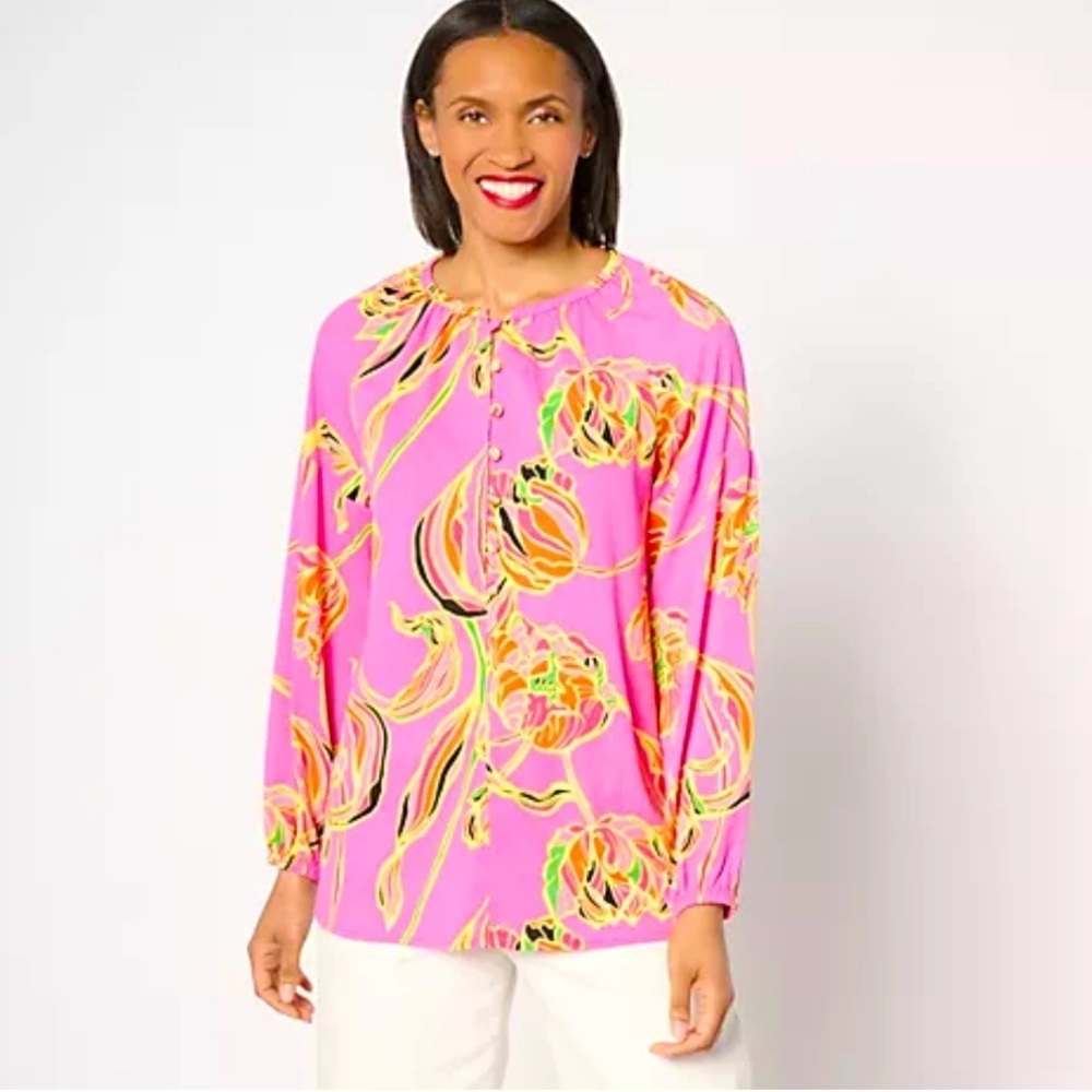 NWT- Belle by Kim Gravel Suncatcher Peasant Blouse